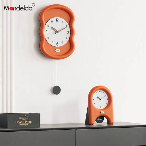 Mandelda免打孔钟表现代简约家用客厅挂钟餐厅时钟创意艺术座钟