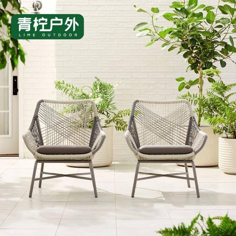 户外桌椅庭院民宿别墅花园休闲藤编椅室外露天阳台桌椅三件套组合