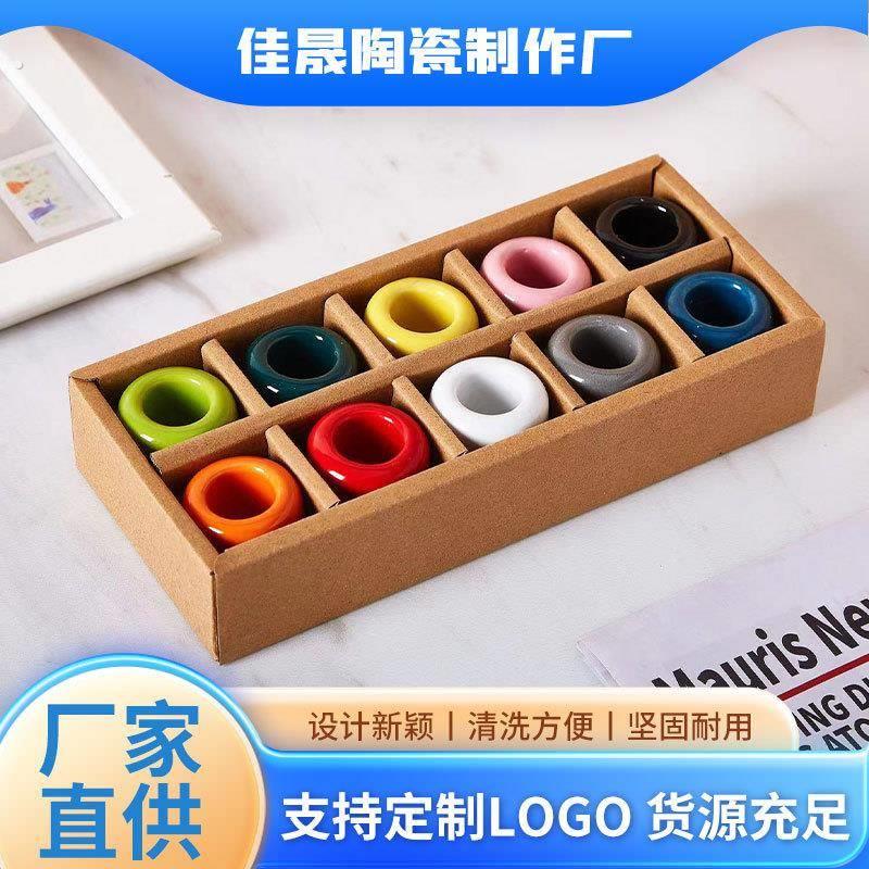 套十简约轻奢陶瓷蜡烛杯套装陶瓷烛台套装陶瓷蜡烛座陶瓷烛杯