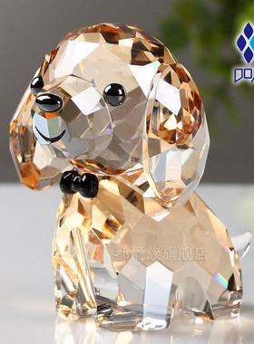 生日礼物水晶摆件小狗狗生肖动物工艺品旺财桌面装饰品艺术品女生