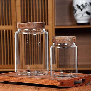 耐高温玻璃瓶厨房储物密封罐调味瓶防腐中药保存展示盒螺纹口加厚