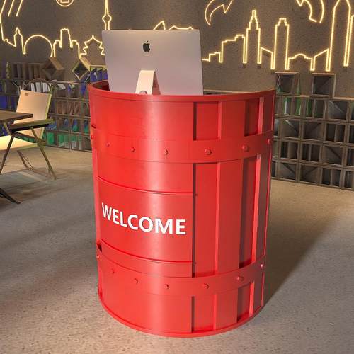 收银台吧台工业风前台咨询台酒吧火锅餐饮小型半圆形迎宾台接待台