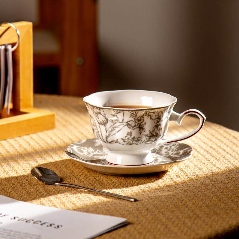 派一摩登家复古情侣咖啡杯碟礼盒礼袋家用大容量六杯碟套装带杯架