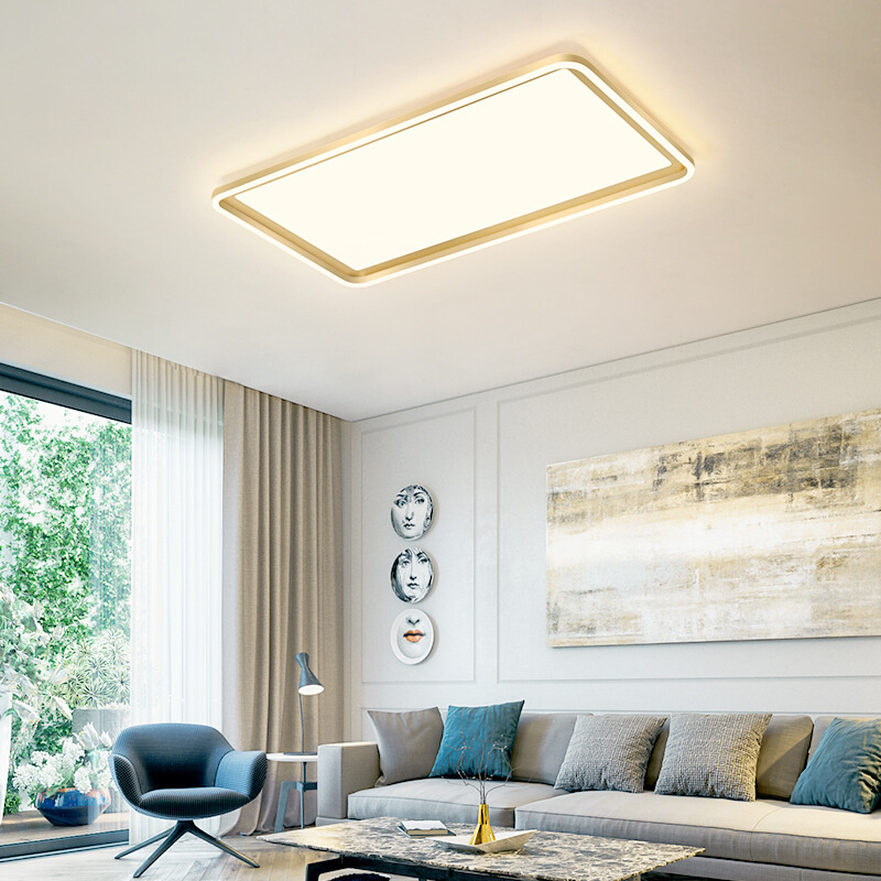 客厅大灯长方形大气家用北欧轻奢创意个性简约现代超薄卧室吸顶灯