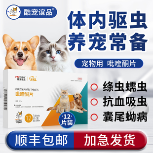 吡喹酮片猫咪绦虫驱虫药狗狗体内外驱虫一体宠物血吸虫囊尾蚴病新