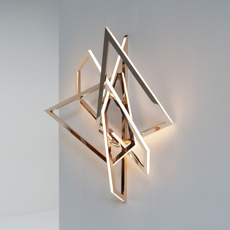 轻奢不锈钢壁灯创意个性样板间别墅灯具设计师酒店异性壁灯