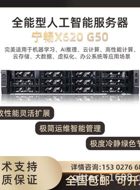 宁畅X620 G50服务器平台人工AI智能2U机架式双路大数据云存储主机