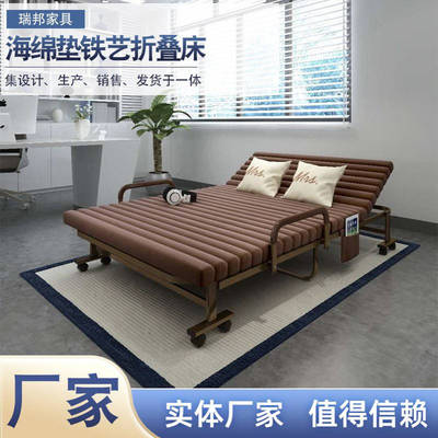 带轮海绵折叠床办公室午休床公寓折叠床简易临时陪护床便携