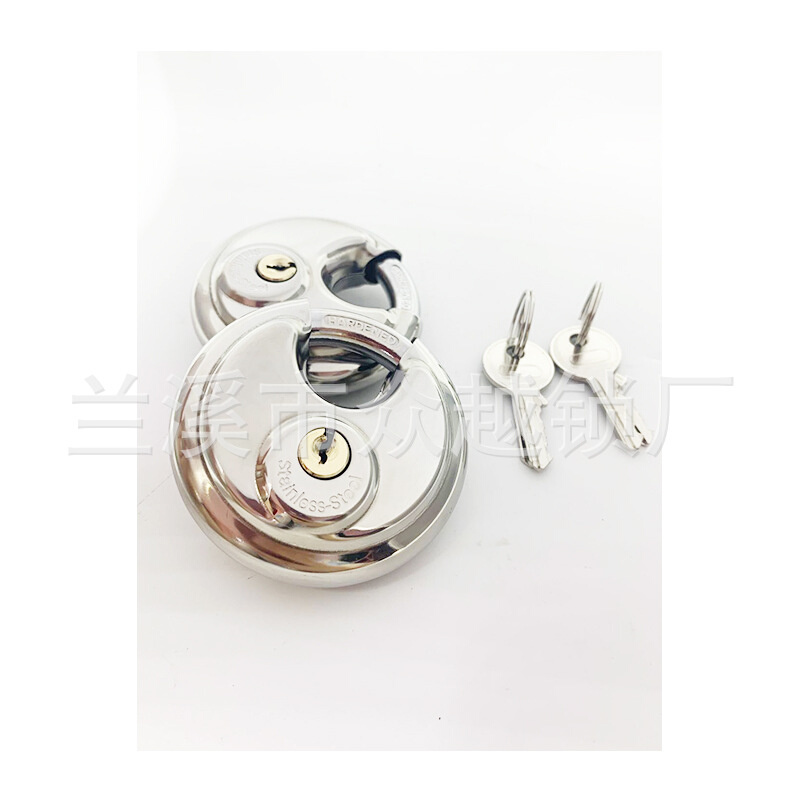 圆饼锁 70mm圆饼锁。厂家直销 汽车配件 链条挂锁 201不锈钢  304