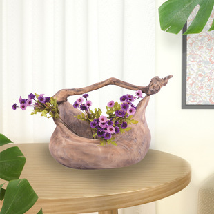 厂家销售专业手工编制原木工艺花瓶花盆桶田园温馨酒店民宿装饰品