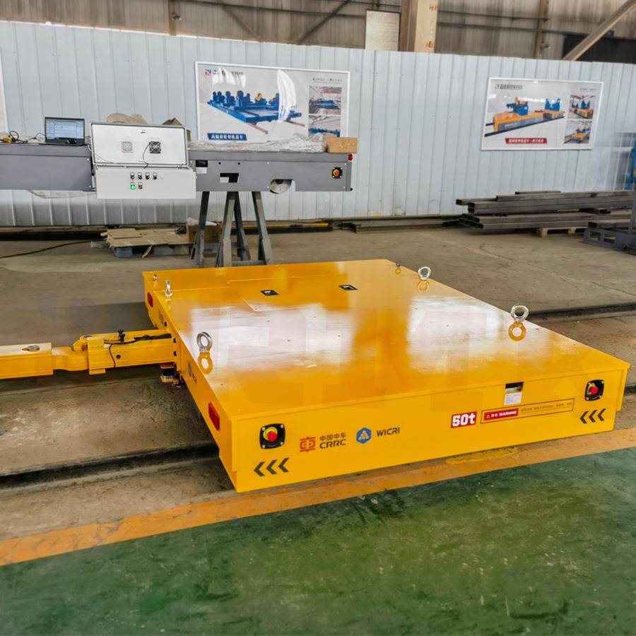 80吨渣包转运有轨转运车自动化轨道平车RGV升降防爆平车