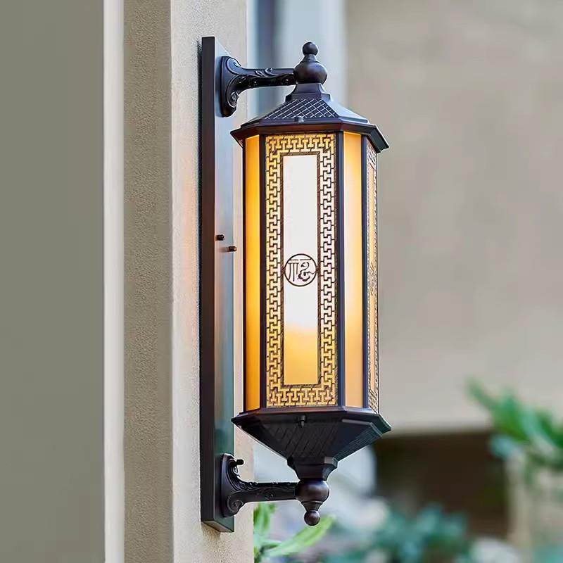 太阳能户外壁灯户外庭院灯别墅家用中式大门口两侧壁灯外墙阳台灯