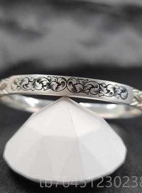 高档工刻骨手林赛精雕s95纯银2配饰草情侣个性礼物轻奢饰品开口唐