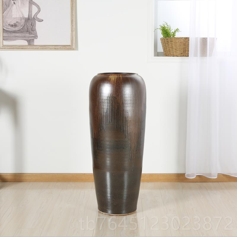 高档景德落镇地花瓶现代简约陶罐坛子器居客花厅摆件家花盆酒店装