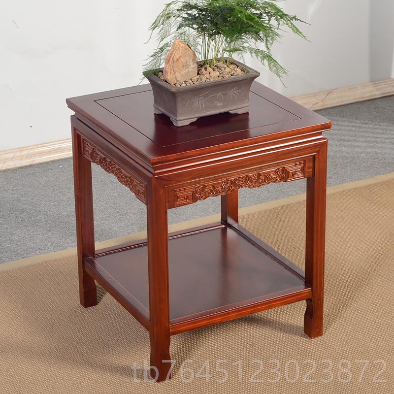 高档沙纯实茶木发边几角几侧柜中式正小方桌茶几桌台鱼缸边架花架
