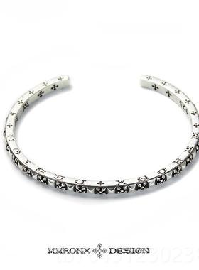 高档aronx计原创纯银中世设纪风复古925银手开口可调a节小众设镯