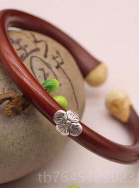 高档藤记925纯银鸡血藤手镯 侣孤品西藏男款有节天无节情款女木藤