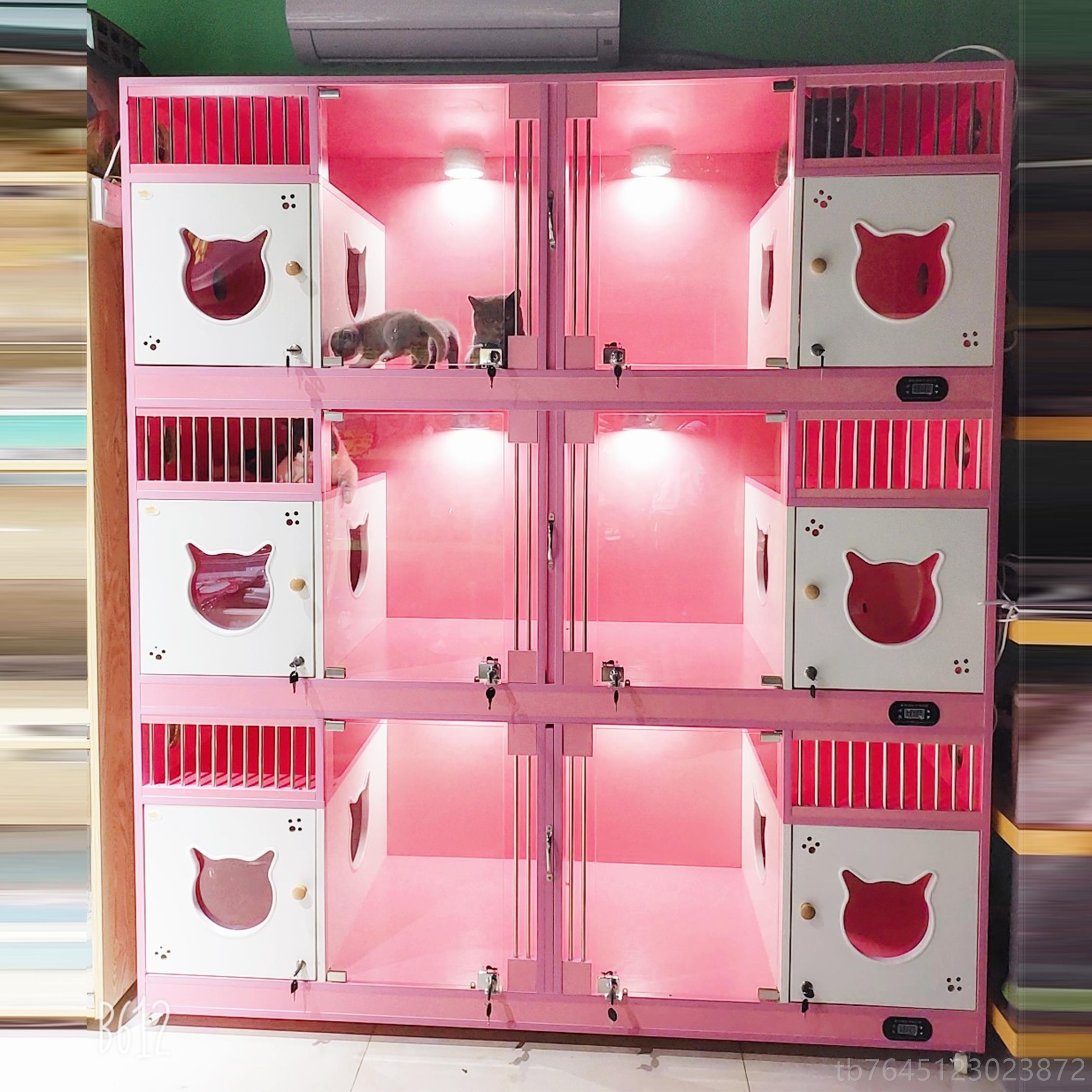 高档猫墅实木箱家用猫柜育笼无毛别猫猫窝定制恒温加热保温宠繁物