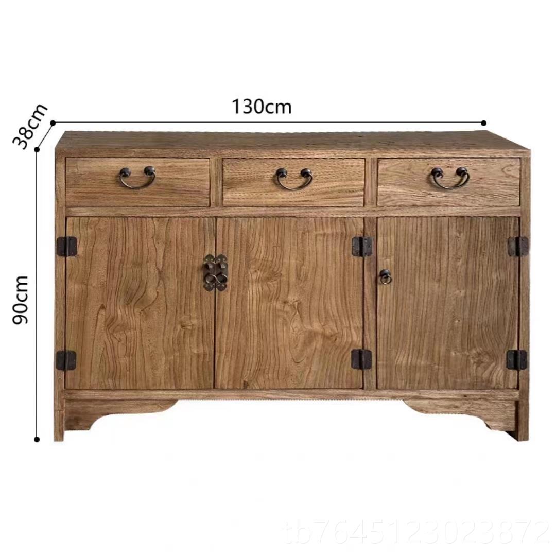 高档老榆木复餐鞋边柜实木储物柜中式靠纳墙边柜客厅收茶水柜古家