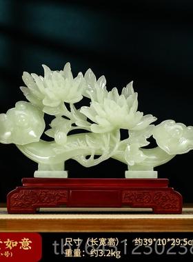 高档博高玉摆件如意古架装饰品石客厅摆件端大气上档次乔迁新居礼