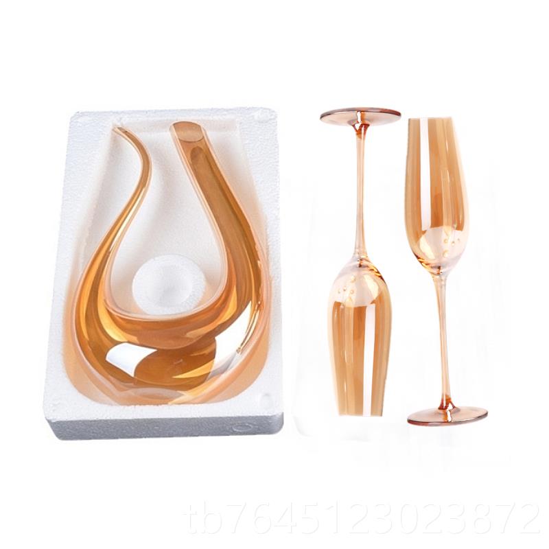 高档金色电镀高酒脚无铅水晶玻璃醒器欧美红酒酒杯杯香槟杯子醒器