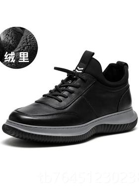 高档CEAE士O男鞋男真底皮休闲鞋20鞋24秋冬季软商务加绒运动皮S3R