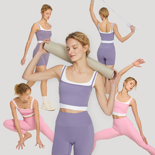 Willowind新品瑜伽服女真两件固定杯运动内衣高弹云柔莱卡健身服