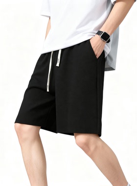 WASSUP2026夏季运动华夫格短裤男宽松直筒休闲裤百搭大码五分裤子