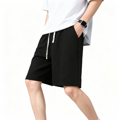 WASSUP2026夏季运动华夫格短裤男宽松直筒休闲裤百搭大码五分裤子