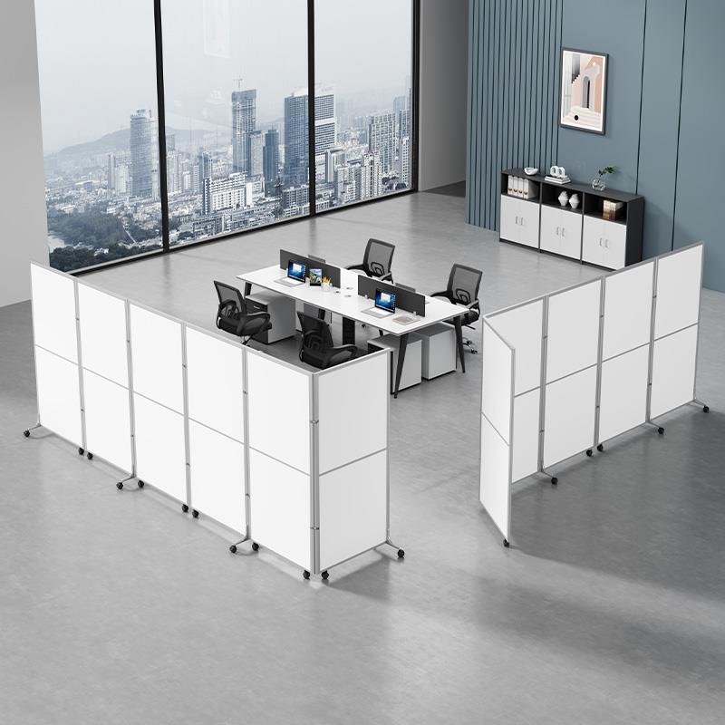 移动屏风带轮折叠工厂车间活动推拉隔断墙厂库办公室桌面屏风挡板