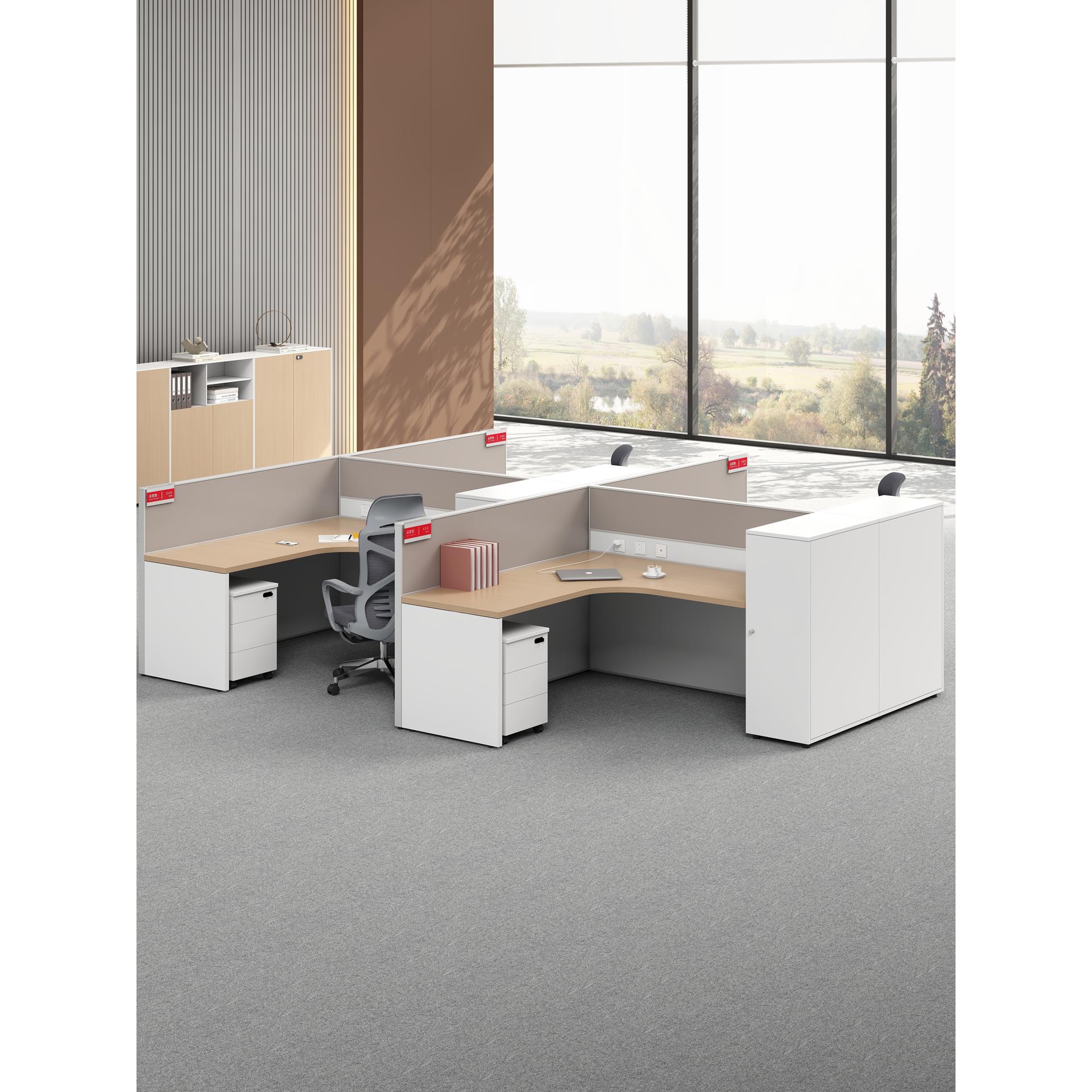 屏风职员办公桌简约现代4双人隔断员工位桌椅组合财务室6人卡座桌