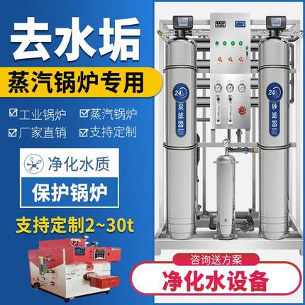 大型锅炉软化水处理设备电蒸汽净水器商用除水垢净化用工业纯水机
