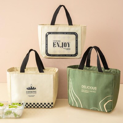 加厚手提保温饭盒袋大容量日式便当包上班族时尚带饭的便当袋便携