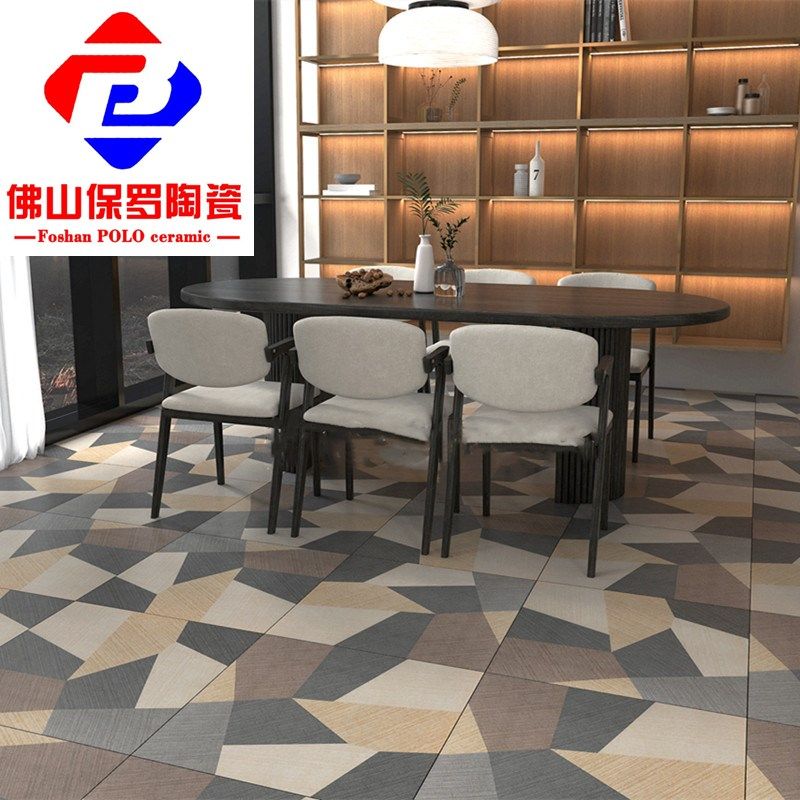 灰色亚麻布纹瓷砖600x600民宿酒店地毯砖800x800客厅几何拼花地砖