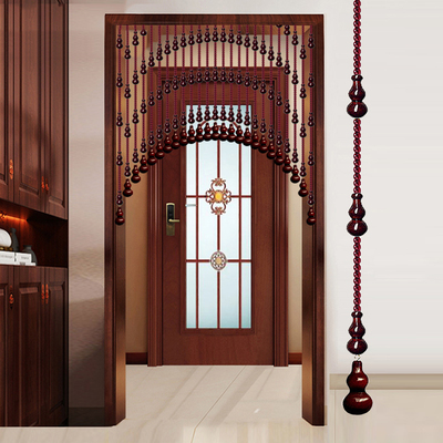 桃木葫芦珠帘隔断帘家用客餐厅卧室遮挡卫生间水晶帘子免打孔门帘