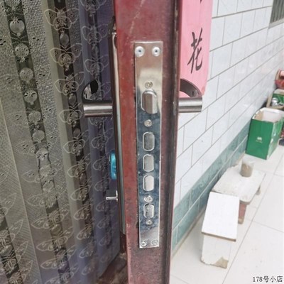 防盗门锁入户家用型锁具把手铁门锁木门锁大门锁通用不锈钢套装.