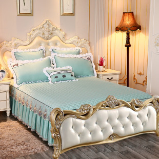 1.8m床套防滑保护套 蕾丝床裙两边花边床罩美式 欧式 无床尾夹棉夏季