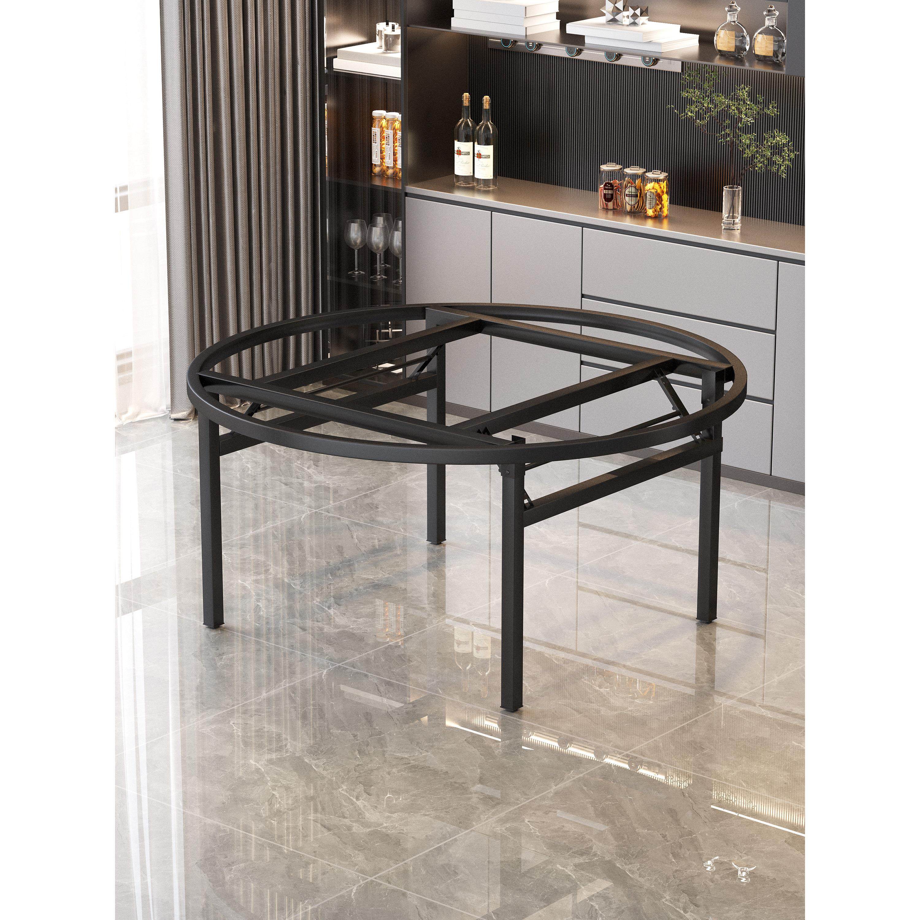 圆桌腿支架可折叠加厚铁艺圆形餐桌腿支撑架酒店饭店大圆桌面底座