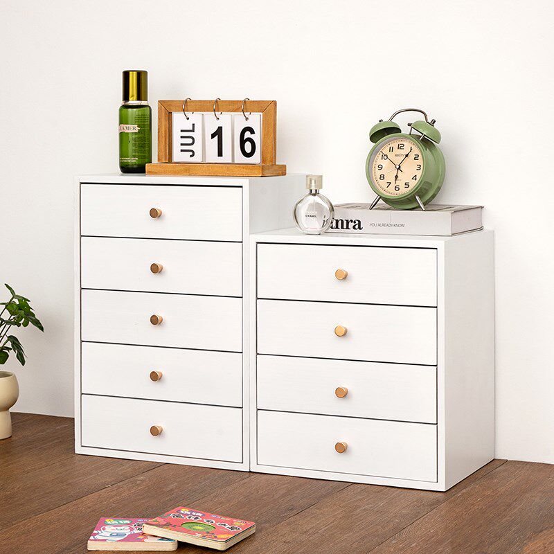 实木质桌面收纳盒抽屉式多功能杂物储物整理办公小柜免组装整理柜