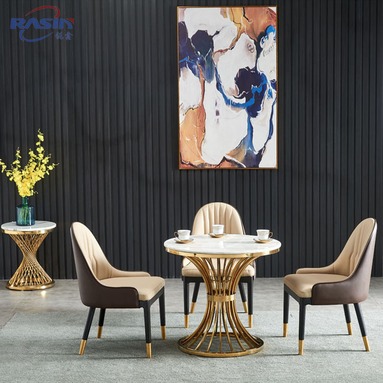 轻奢高端大气洽谈桌茶台茶桌椅不锈钢大理石休闲桌棋牌桌商务