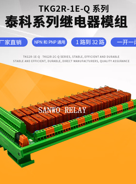 30路泰科继电器模组模块 12V/24V 16A一开一闭 RT314024导轨安装