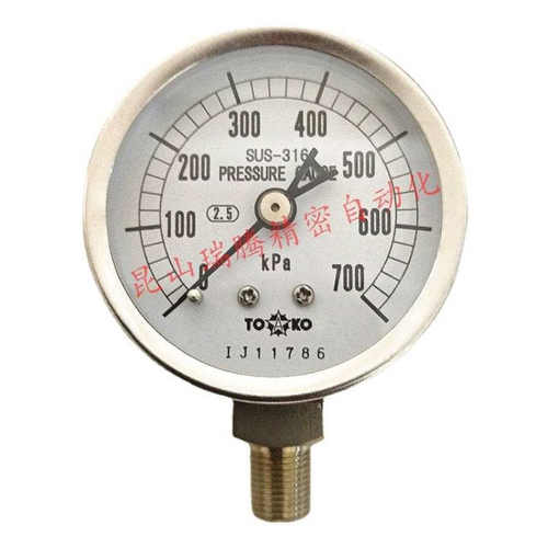 AT-R1/8-50X700kPa-SUS316 东洋计器TOAKO不锈钢压力表