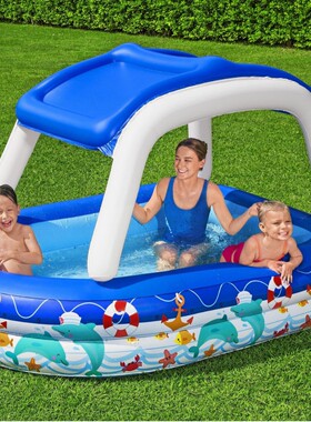 Bestway 54370 船型遮阳棚水池 儿童戏水池 游泳池