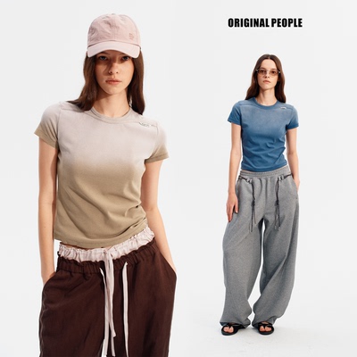 ORIGINAL PEOPLE【O:P LINK系列】夏季废土风渐变水洗短袖T恤