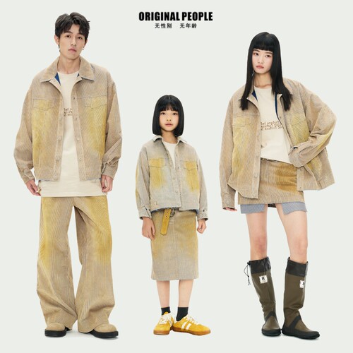 ORIGINAL PEOPLE秋男女儿童潮流灯芯绒套装夹克/裤子/半裙/短裙