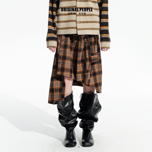 ORIGINAL PEOPLE早春原创设计感异型解构衬衫半身裙女外搭屁帘女