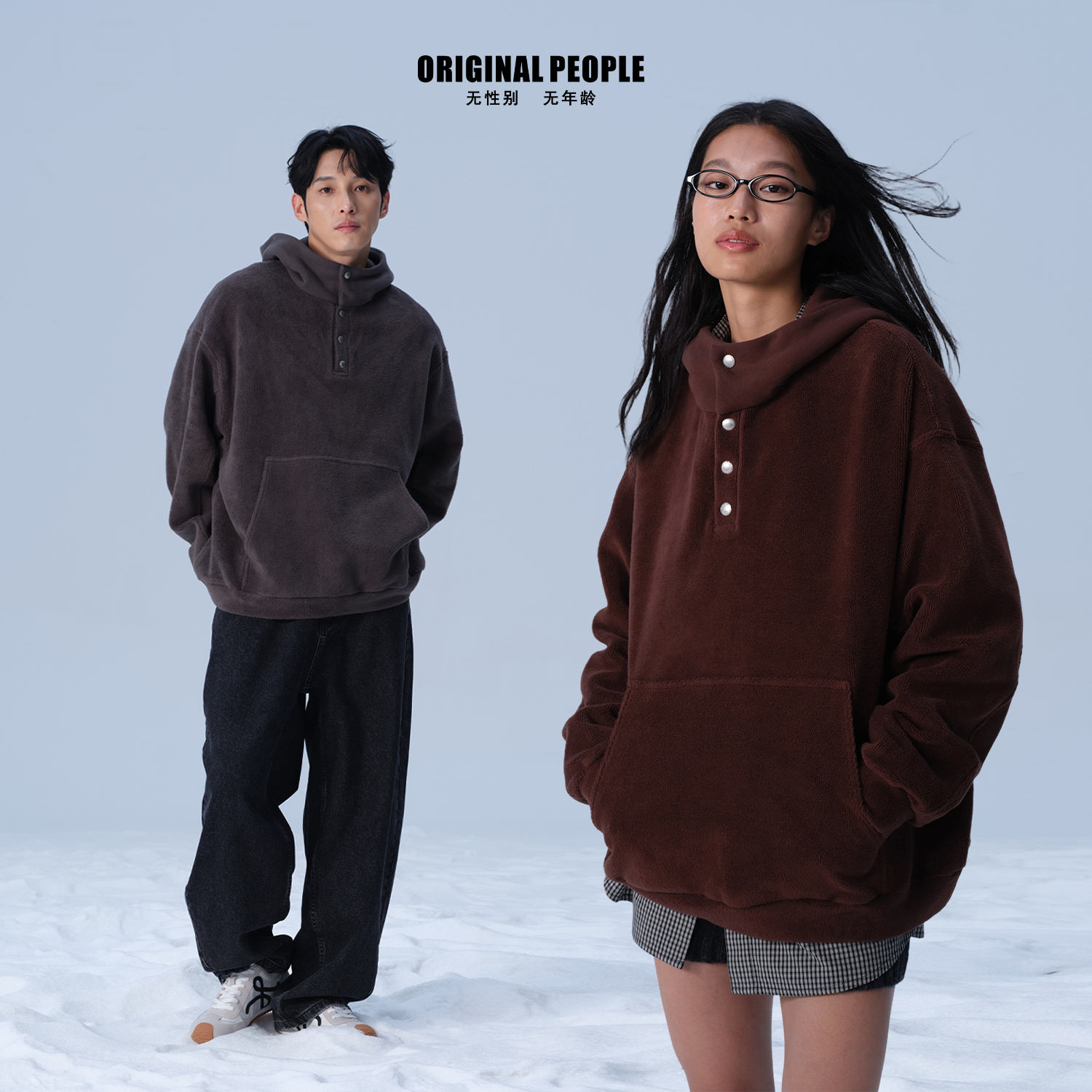 原创设计感连帽卫衣男女情侣