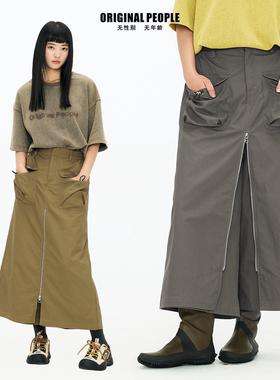 ORIGINAL PEOPLE复古百搭山系裙裤工装裙裤a字裙阔腿裙裤