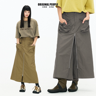 ORIGINAL PEOPLE复古百搭山系裙裤工装裙裤a字裙阔腿裙裤