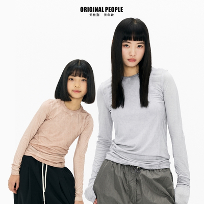 ORIGINAL PEOPLE25春夏女士儿童亲子成衣染色脏染亲肤潮流甜酷T恤